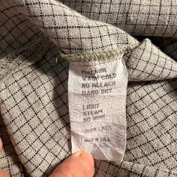 VTG Crunch Sz 1 (Large) Top Women’s Blouse 100% Linen Gray - Picture 8 of 9